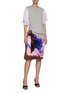 Figure View - Click To Enlarge - DRIES VAN NOTEN - Ink Blot Tie Dye Waist Tie Cotton Silk Skirt