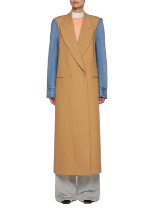 Main View - Click To Enlarge - DRIES VAN NOTEN - Hybrid Medium Wash Denim Coat