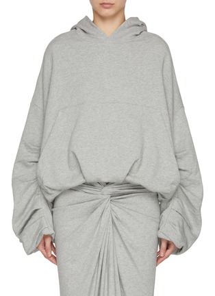 Main View - Click To Enlarge - DRIES VAN NOTEN - Oversized Gathered Cotton Hoodie