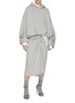 Figure View - Click To Enlarge - DRIES VAN NOTEN - Oversized Gathered Cotton Hoodie