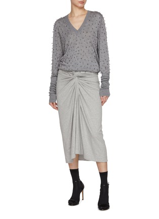 Figure View - Click To Enlarge - DRIES VAN NOTEN - Gathered Front Jersey Skirt