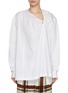 Main View - Click To Enlarge - DRIES VAN NOTEN - Angled Neck Brooch Cotton Top