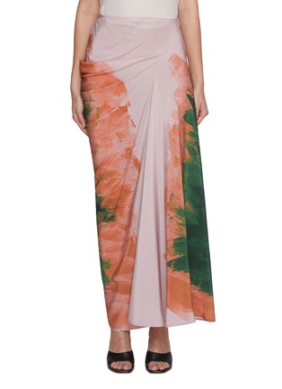 Main View - Click To Enlarge - DRIES VAN NOTEN - Inkblot Print Maxi Sarong Skirt