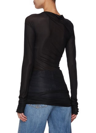 Back View - Click To Enlarge - DRIES VAN NOTEN - Round Neck Sheer Second Skin Top