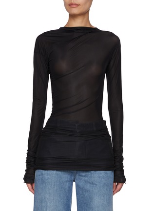 Main View - Click To Enlarge - DRIES VAN NOTEN - Round Neck Sheer Second Skin Top