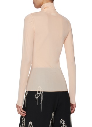 Back View - Click To Enlarge - DRIES VAN NOTEN - Turtle Neck Sheer Second Skin Top