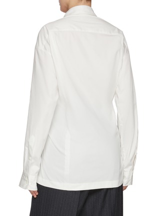 Back View - Click To Enlarge - DRIES VAN NOTEN - Dangling Strass Wrap Cotton Shirt