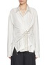 Main View - Click To Enlarge - DRIES VAN NOTEN - Dangling Strass Wrap Cotton Shirt