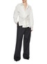 Figure View - Click To Enlarge - DRIES VAN NOTEN - Dangling Strass Wrap Cotton Shirt