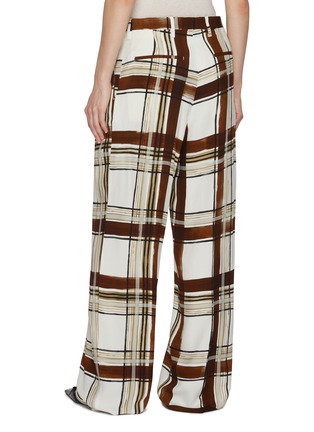 Back View - Click To Enlarge - DRIES VAN NOTEN - Windowpane Check Wide Leg Trousers