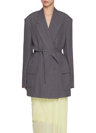 Main View - Click To Enlarge - DRIES VAN NOTEN - Belted Double Breasted Blazer