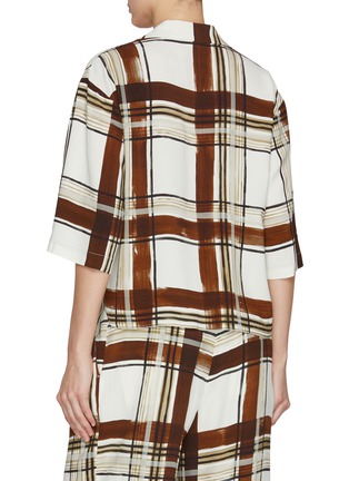 Back View - Click To Enlarge - DRIES VAN NOTEN - Windowpane Pattern Pyjama Shirt