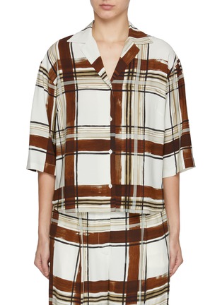 Main View - Click To Enlarge - DRIES VAN NOTEN - Windowpane Pattern Pyjama Shirt