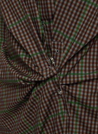  - DRIES VAN NOTEN - Safety Pin Checkered Cotton Shirt Dress