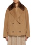 Main View - Click To Enlarge - YVES SALOMON - Mink Collar Wool Cashmere Peacoat