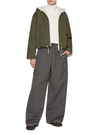 Figure View - Click To Enlarge - YVES SALOMON - Flannel Cargo Trousers