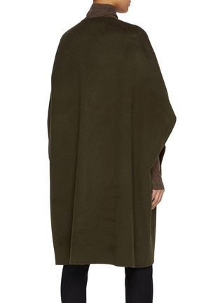 Back View - Click To Enlarge - YVES SALOMON - Mink Pocket Wool Cashmere Cape