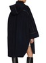 Back View - Click To Enlarge - YVES SALOMON - Leather Piping Wool Cashmere Cape Coat