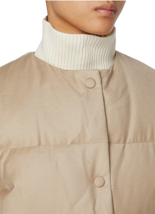 Detail View - Click To Enlarge - YVES SALOMON - Fur Collar Wool Silk Puffer Jacket