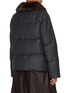 Back View - Click To Enlarge - YVES SALOMON - Fur Collar Wool Silk Puffer Jacket