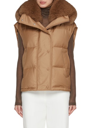 Main View - Click To Enlarge - YVES SALOMON - Fox Fur Collar Puffer Gilet