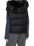 Back View - Click To Enlarge - YVES SALOMON - Fox Fur Collar Puffer Gilet