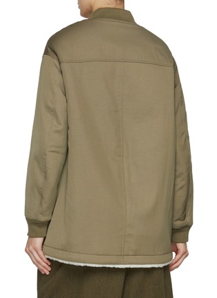 Back View - Click To Enlarge - YVES SALOMON - Hidden Placket Reversible Bomber Coat