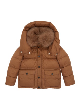 Main View - Click To Enlarge - YVES SALOMON - Fox Fur Hooded Kids' Puffer Jacket