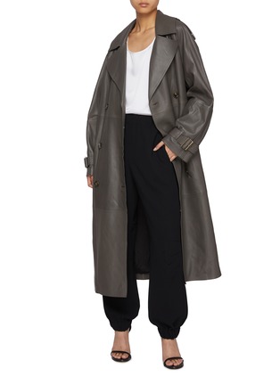 Figure View - Click To Enlarge - YVES SALOMON - Leather Trench Coat