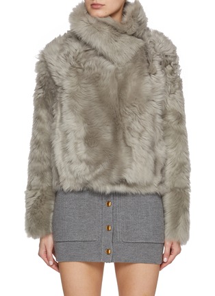 Main View - Click To Enlarge - YVES SALOMON - Reversible Draped Shearling Jacket