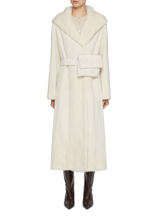 Main View - Click To Enlarge - YVES SALOMON - Hooded Belted Pouch Mink Fur Coat