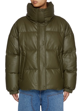 Main View - Click To Enlarge - YVES SALOMON - Lambskin Leather Puffer Jacket