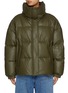 Main View - Click To Enlarge - YVES SALOMON - Lambskin Leather Puffer Jacket