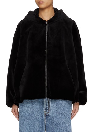 Main View - Click To Enlarge - YVES SALOMON - Hooded Sheared Mink Fur Jacket