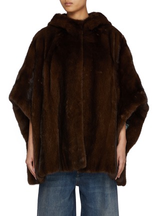 Main View - Click To Enlarge - YVES SALOMON - Hooded Mink Fur Cape