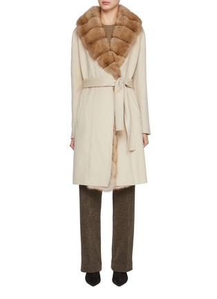 Main View - Click To Enlarge - YVES SALOMON - Fur Collar Belted Coat