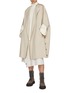 Figure View - Click To Enlarge - YVES SALOMON - Leather Piping Wool Cashmere Cape