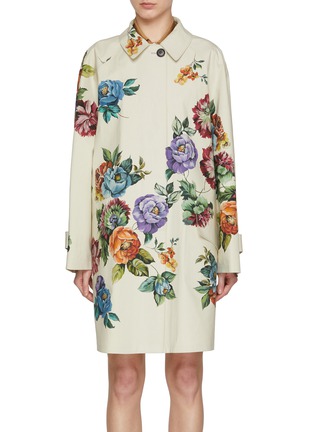 Main View - Click To Enlarge - PRADA - Floral Print Trench Coat