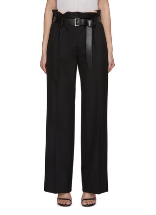 Main View - Click To Enlarge - PRADA - Belted Virgin Wool Pants