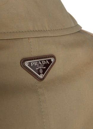  - PRADA - Logo Plaque Belted Cotton Trench Coat