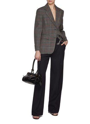 Figure View - Click To Enlarge - PRADA - Brooch Detail Wool Trousers