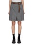 Main View - Click To Enlarge - PRADA - Belted Front Slit Wool Skirt