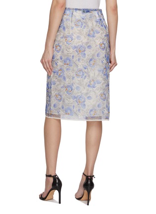 Back View - Click To Enlarge - PRADA - Peony Print Sheer Pencil Skirt