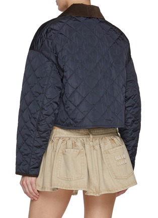 Back View - Click To Enlarge - PRADA - Corduroy Collar Crop Quilted Jacket