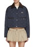 Main View - Click To Enlarge - PRADA - Corduroy Collar Crop Quilted Jacket