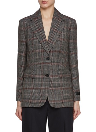 Main View - Click To Enlarge - PRADA - Single Breasted Notch Lapel Virgin Wool Blend Blazer