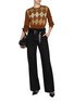 Figure View - Click To Enlarge - PRADA - Cropped Argyle Logo Plaque Sweater