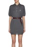 Main View - Click To Enlarge - PRADA - Belted Recycled Silk Polo Dress