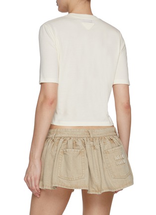 Back View - Click To Enlarge - PRADA - Logo Short Sleeve Cotton Jersey T-shirt