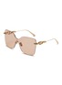 Main View - Click To Enlarge - DIOR - CD Chain Metal Angular Sunglasses